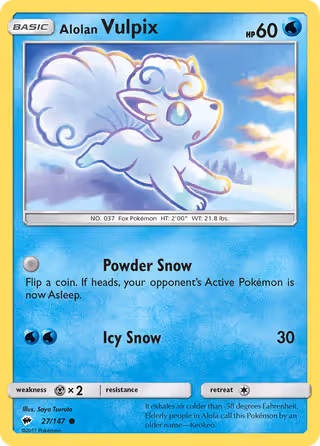 Alolan Vulpix 27/147 Pokemon card