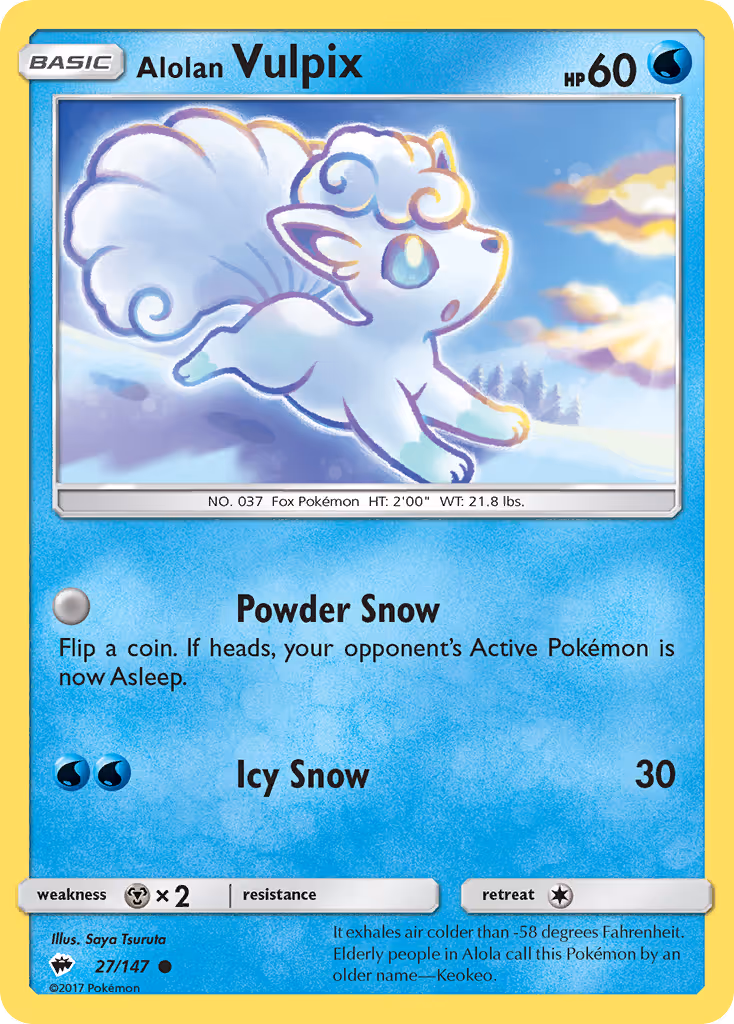 Alolan Vulpix 27/147 Pokemon card