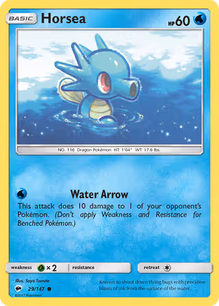 Horsea 29/147 Pokemon card