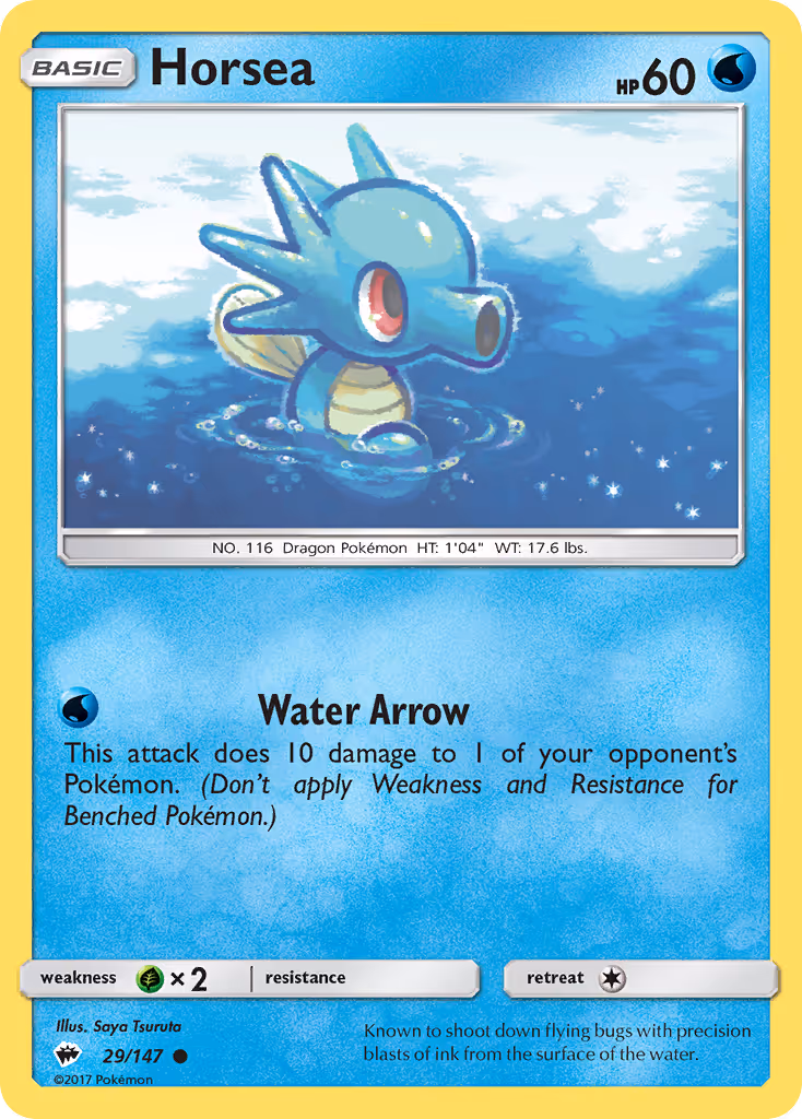 Horsea 29/147 Pokemon card