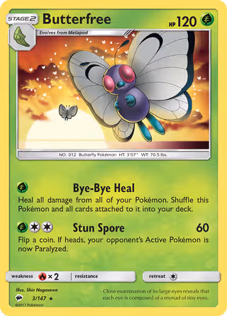 Butterfree 3/147 Pokemon card