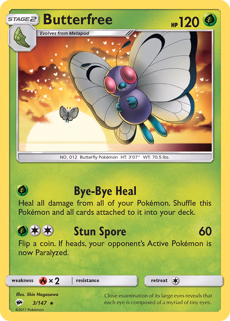 Butterfree 3/147 Pokemon card