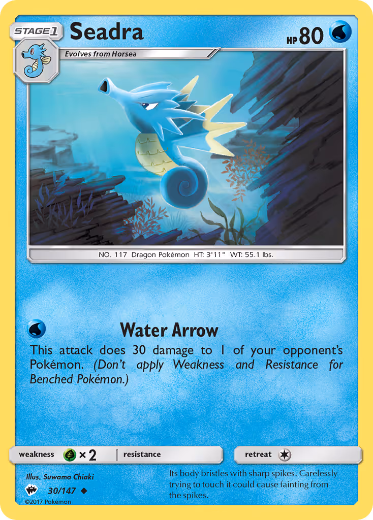 Seadra 30/147 Pokemon card