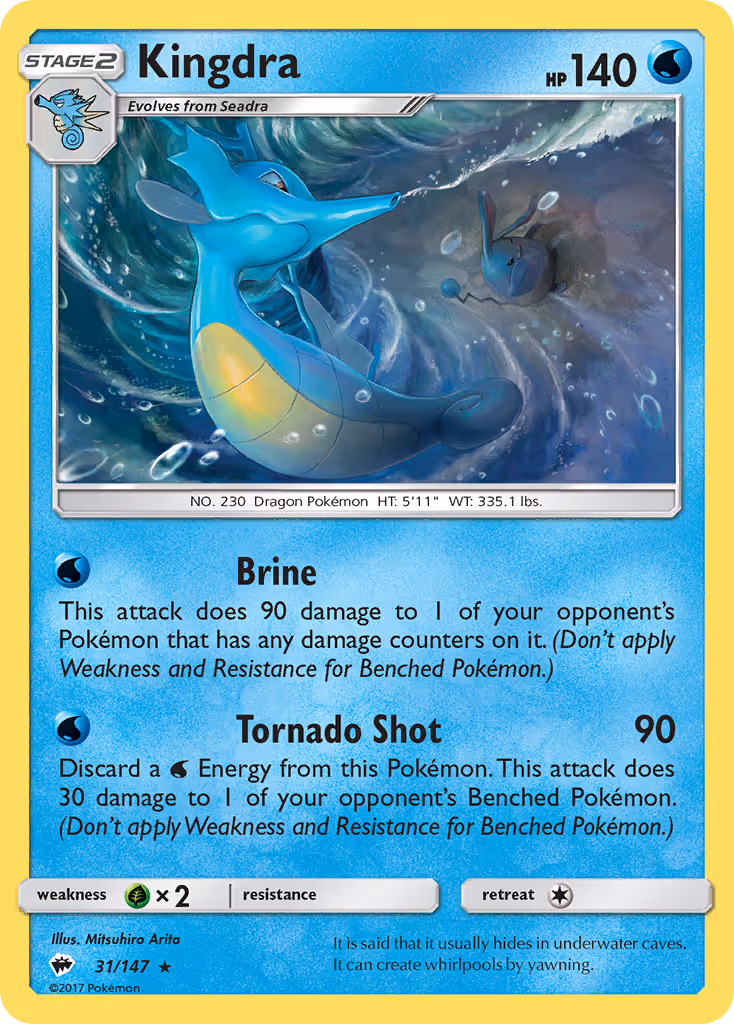 Kingdra 31/147 Pokemon card