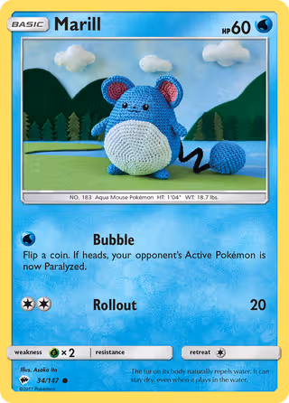 Marill 34/147 Pokemon card