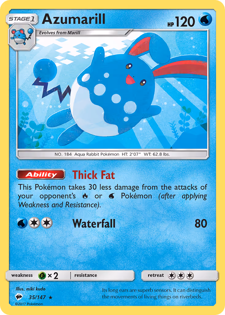 Azumarill 35/147 Pokemon card