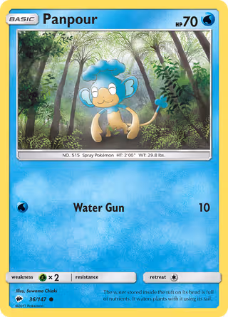 Panpour 36/147 Pokemon card