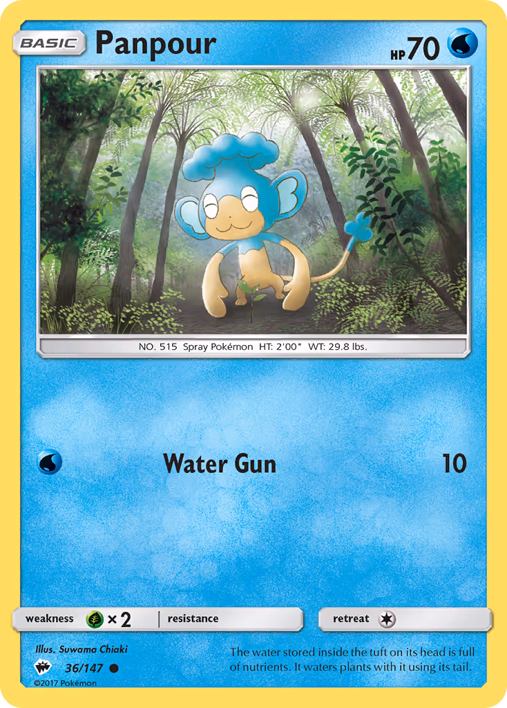 Panpour 36/147 Pokemon card