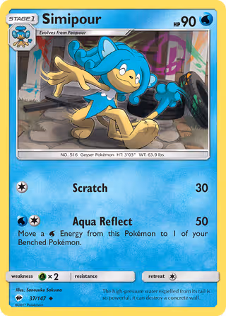 Simipour 37/147 Pokemon card