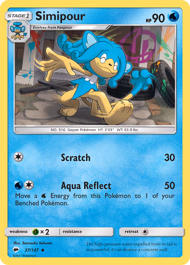 Simipour 37/147 Pokemon card