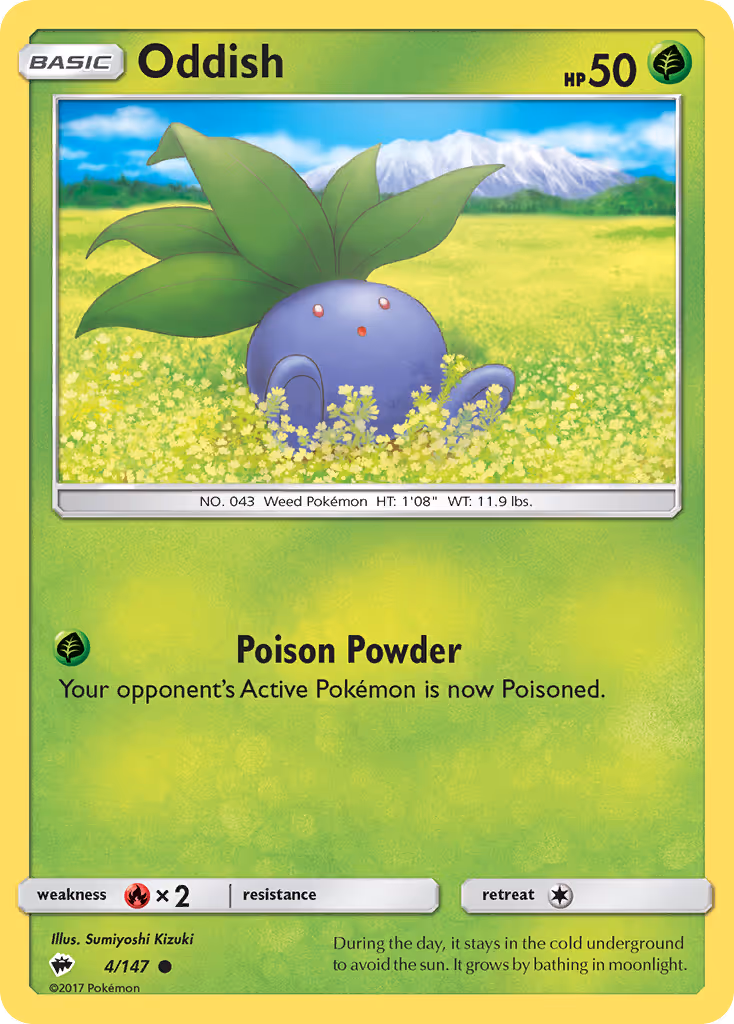 Oddish 4/147 Pokemon card