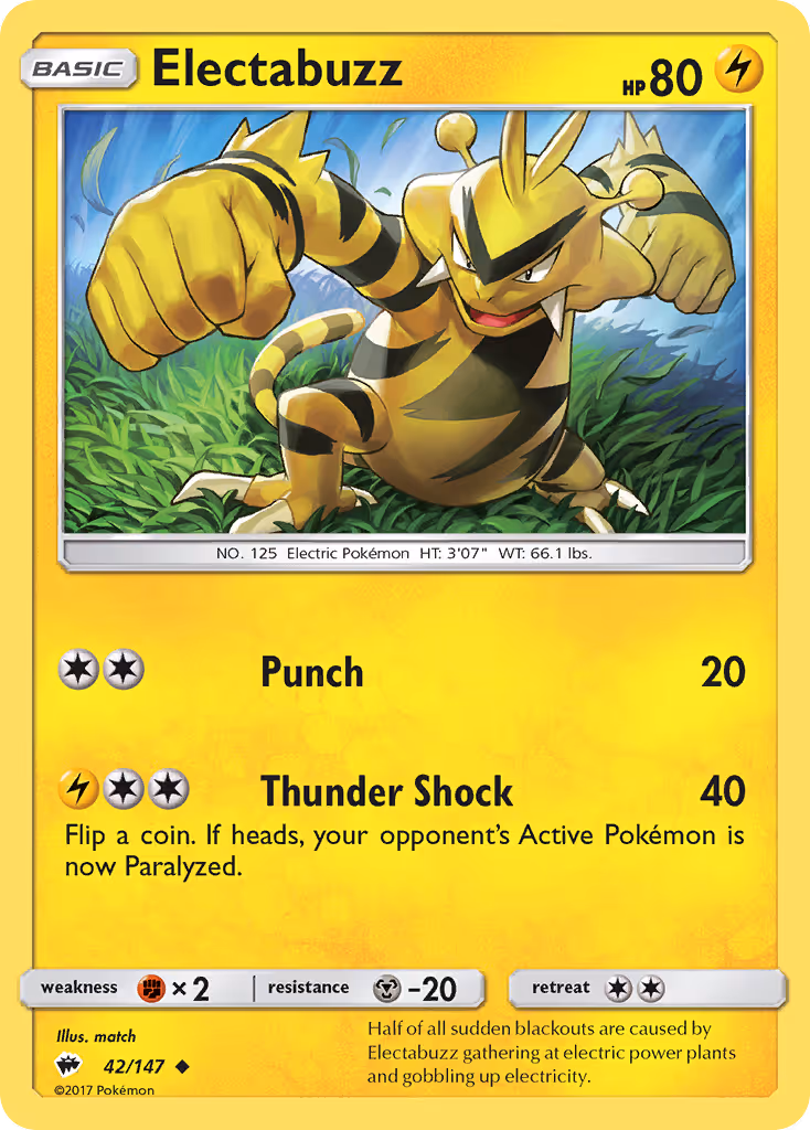 Electabuzz 42/147 Pokemon card