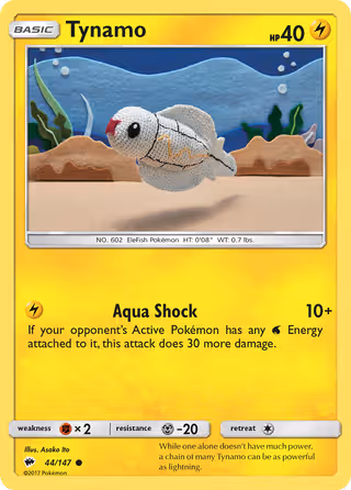 Tynamo 44/147 Pokemon card