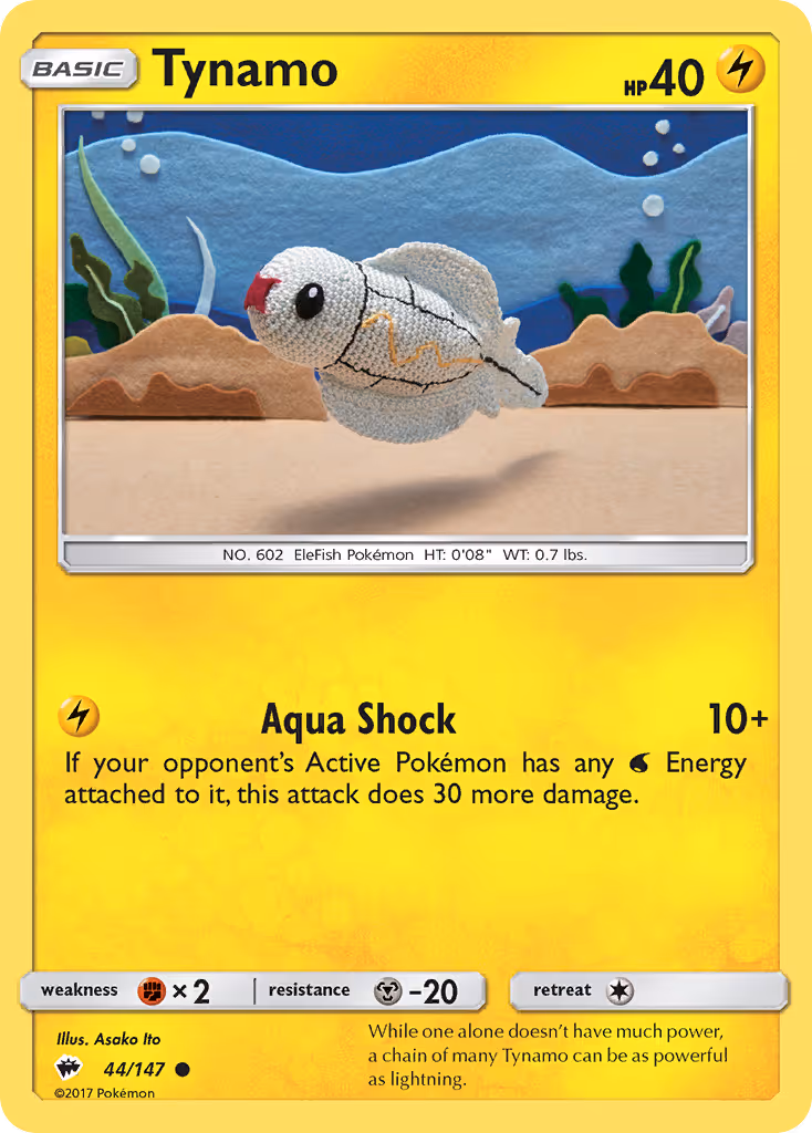 Tynamo 44/147 Pokemon card