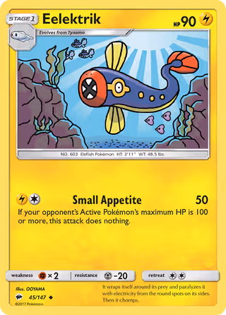 Eelektrik 45/147 Pokemon card