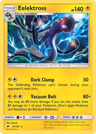 Eelektross 46/147 Pokemon card
