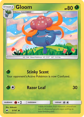 Gloom 5/147 Pokemon card