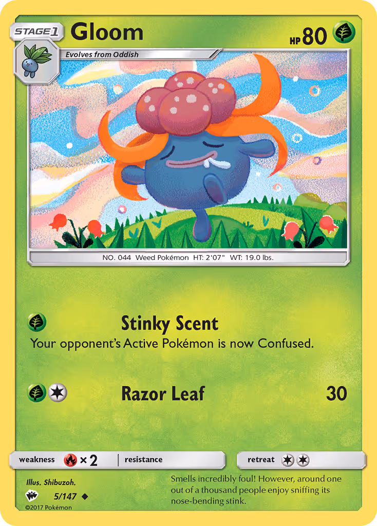 Gloom 5/147 Pokemon card