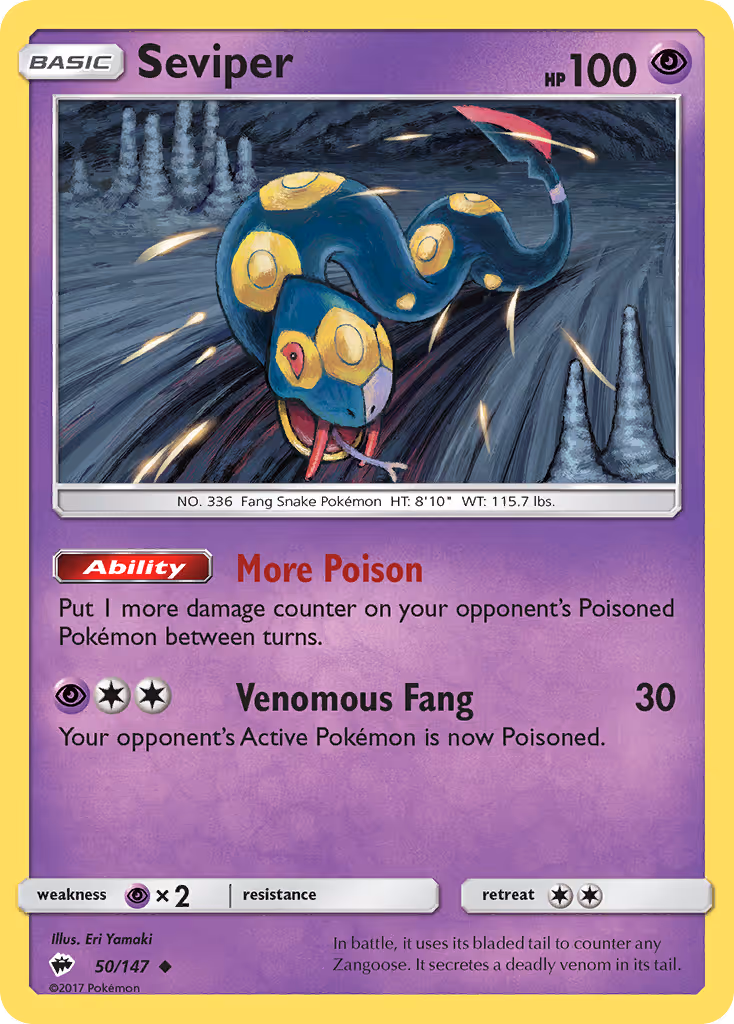 Seviper 50/147 Pokemon card