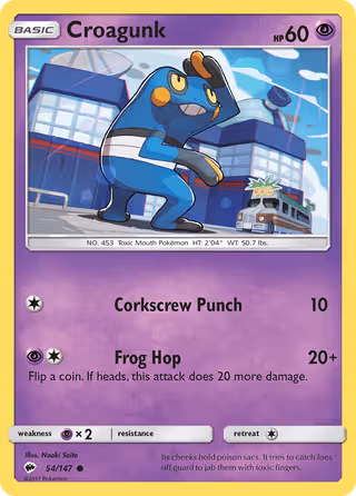 Croagunk 54/147 Pokemon card