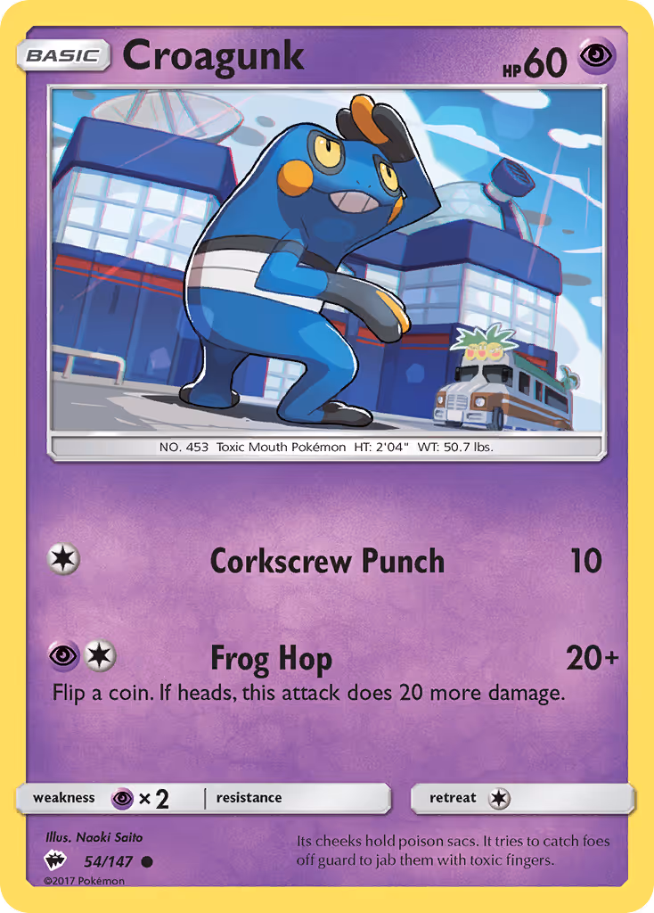 Croagunk 54/147 Pokemon card