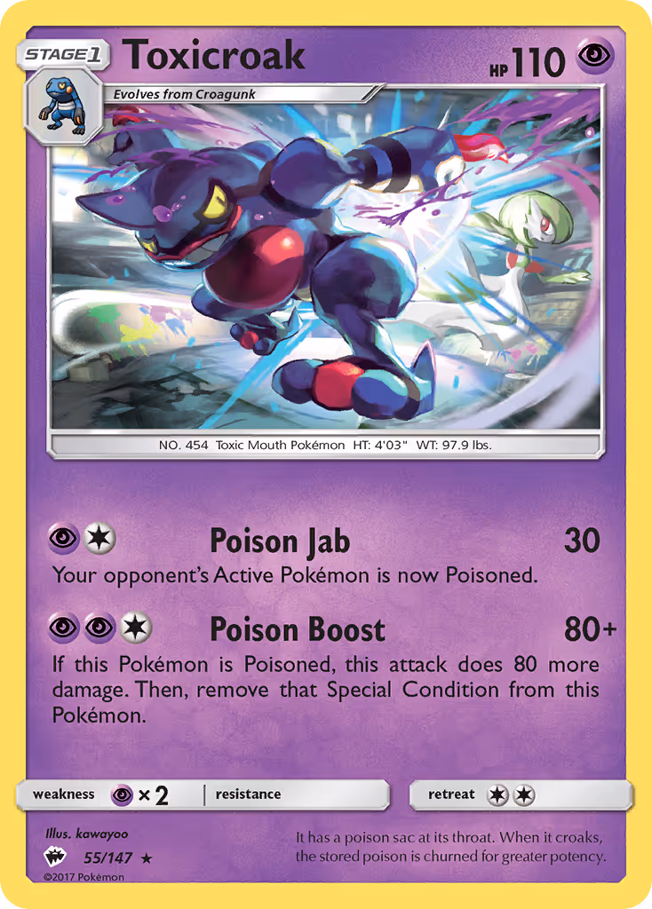 Toxicroak 55/147 Pokemon card