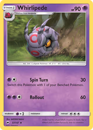 Whirlipede 57/147 Pokemon card