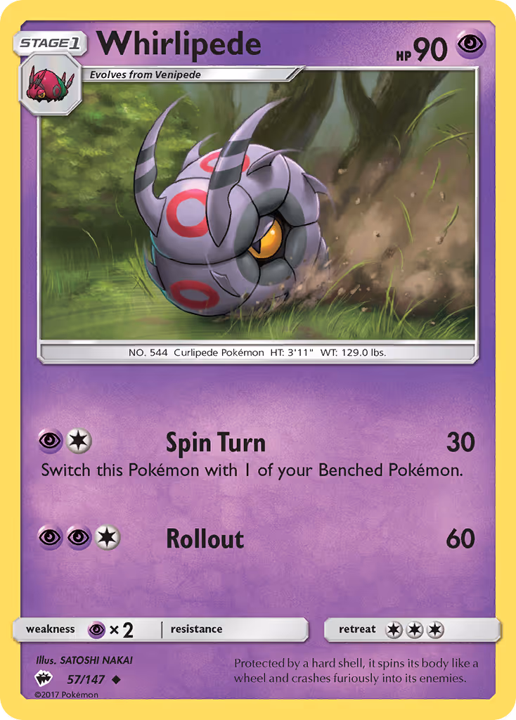 Whirlipede 57/147 Pokemon card
