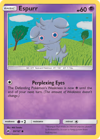 Espurr 59/147 Pokemon card