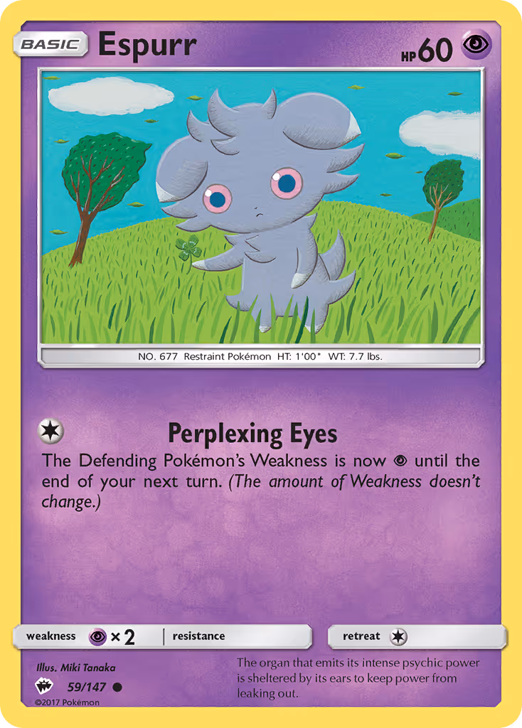 Espurr 59/147 Pokemon card