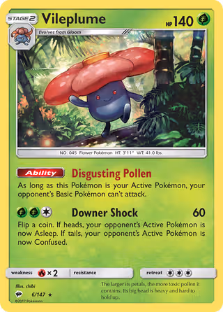 Vileplume 6/147 Pokemon card
