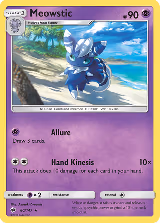 Meowstic 60/147 Pokemon card