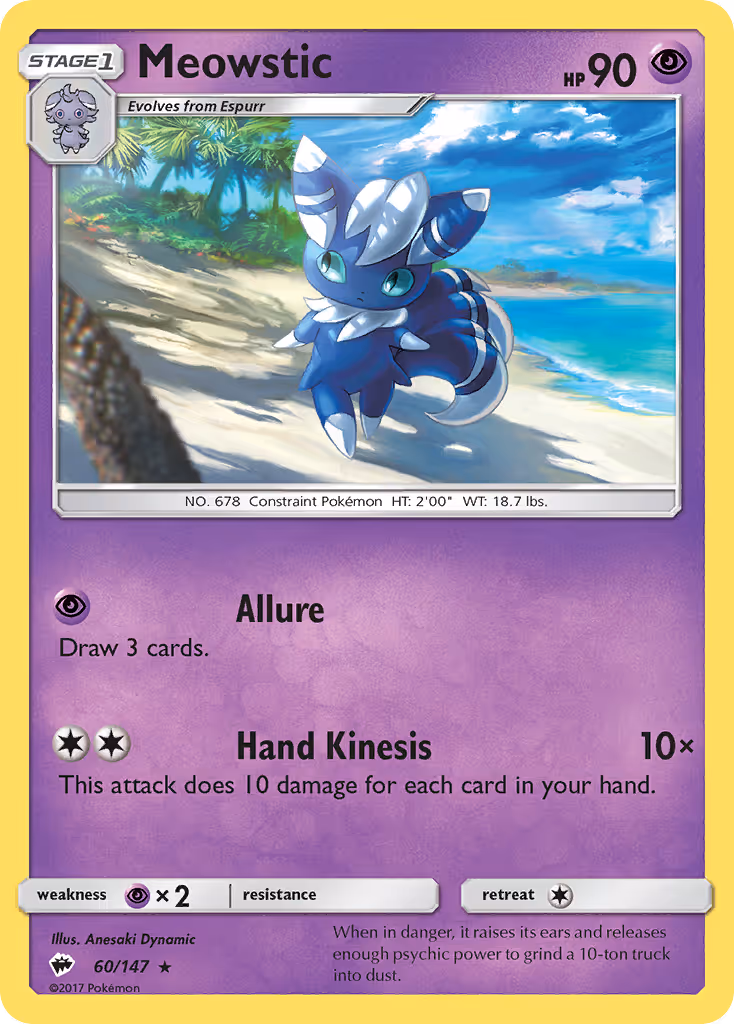 Meowstic 60/147 Pokemon card
