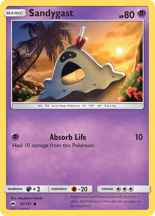 Sandygast 61/147 Pokemon card