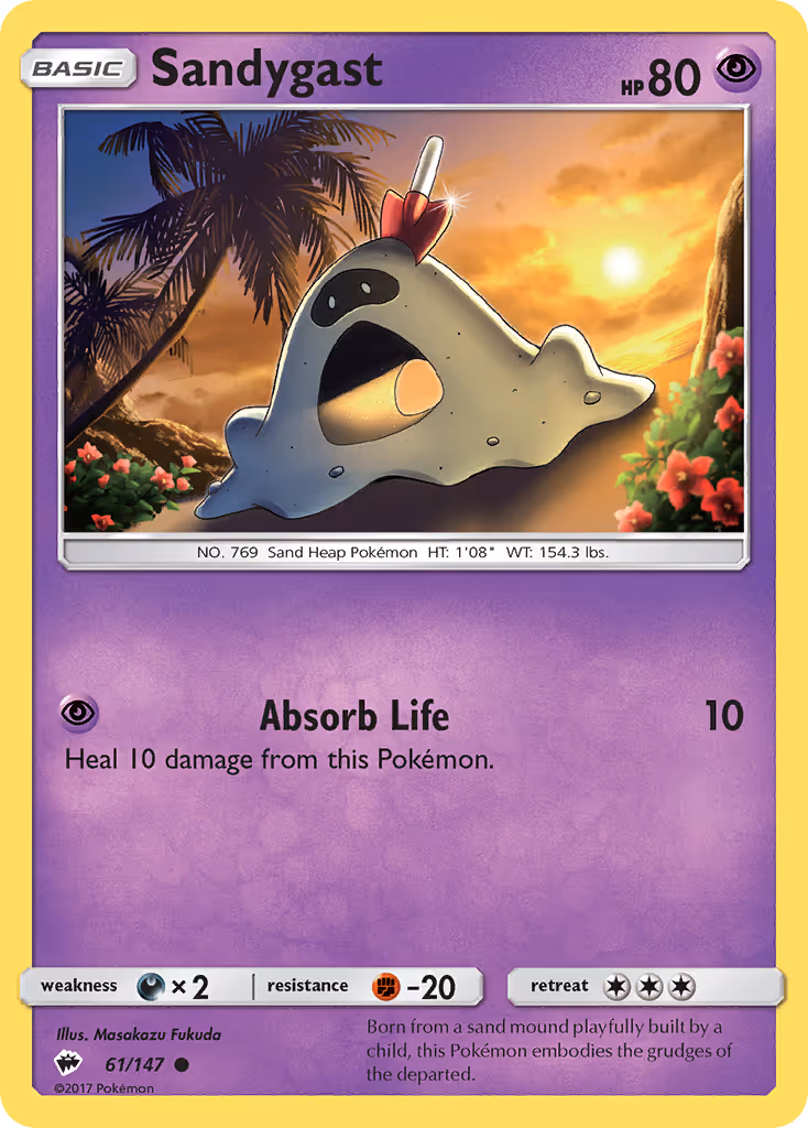 Sandygast 61/147 Pokemon card
