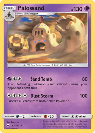 Palossand 62/147 Pokemon card