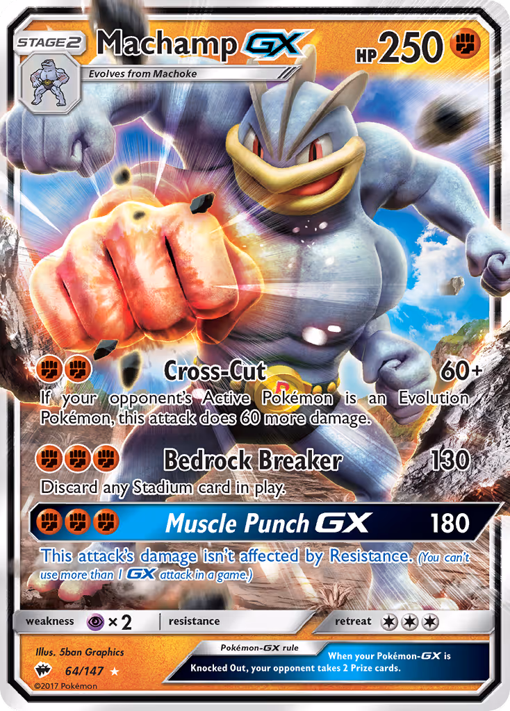 Machamp GX 64/147 Pokemon card