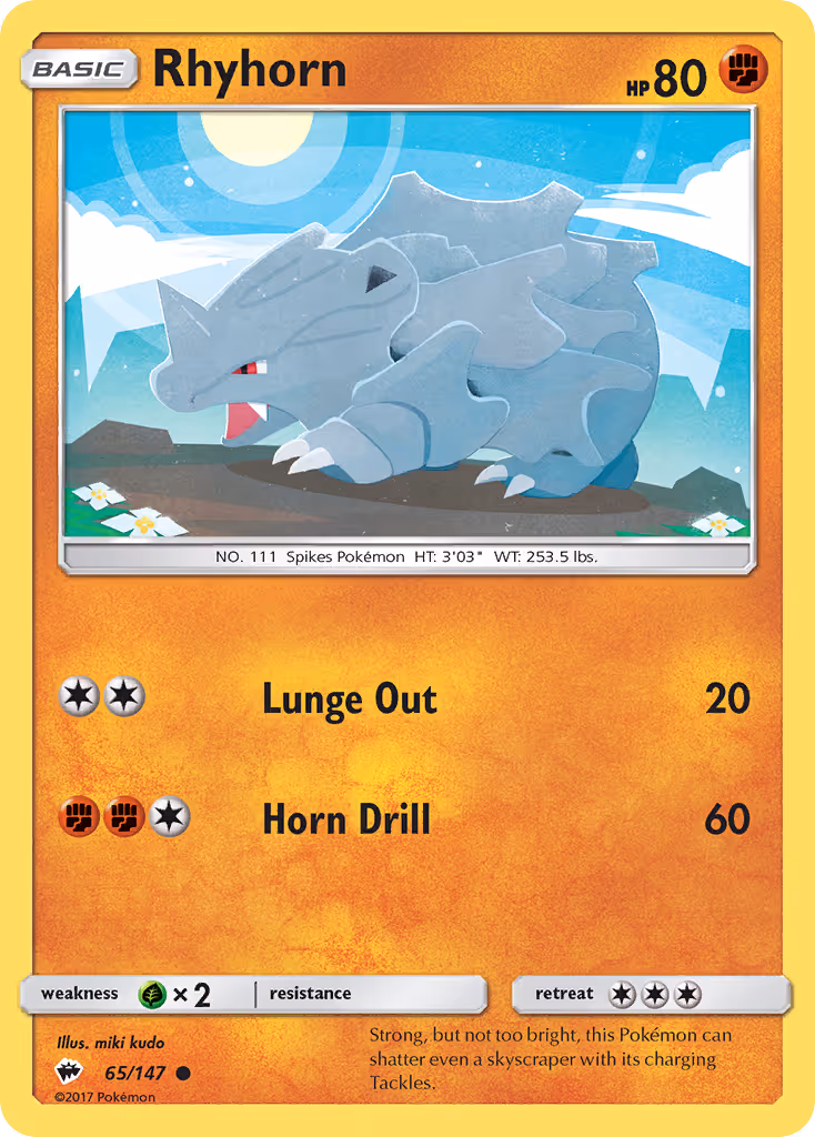 Rhyhorn 65/147 Pokemon card