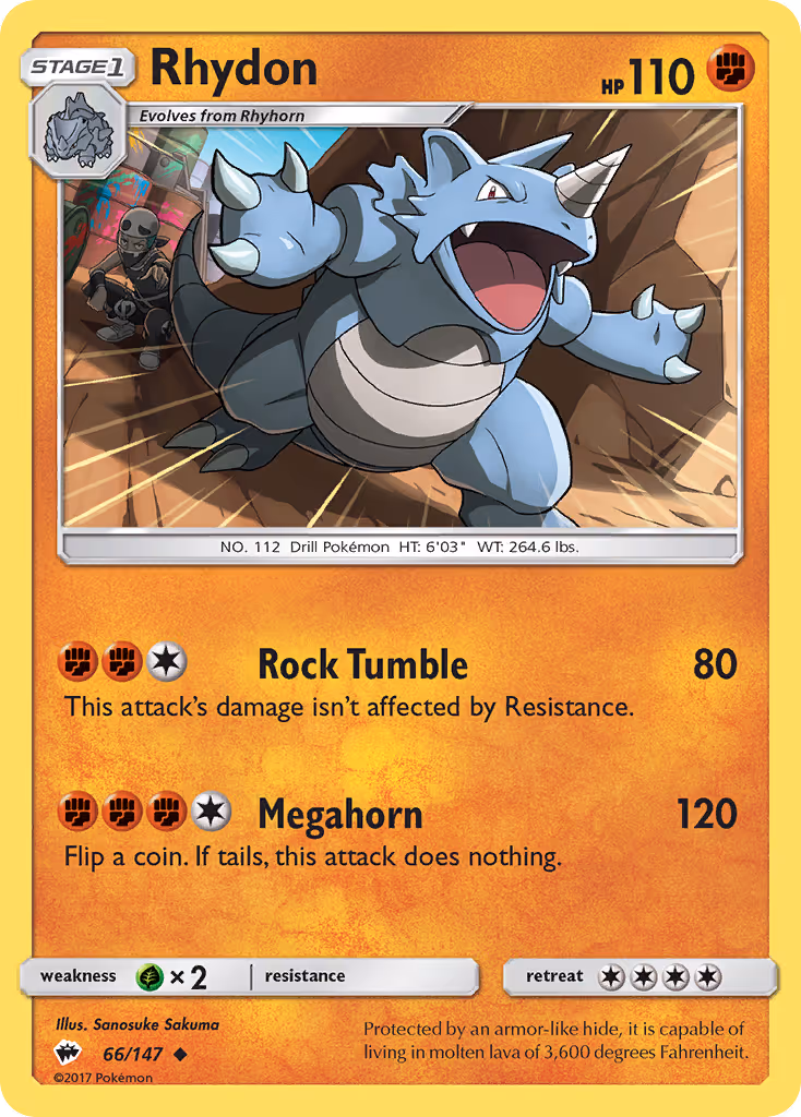 Rhydon 66/147 Pokemon card