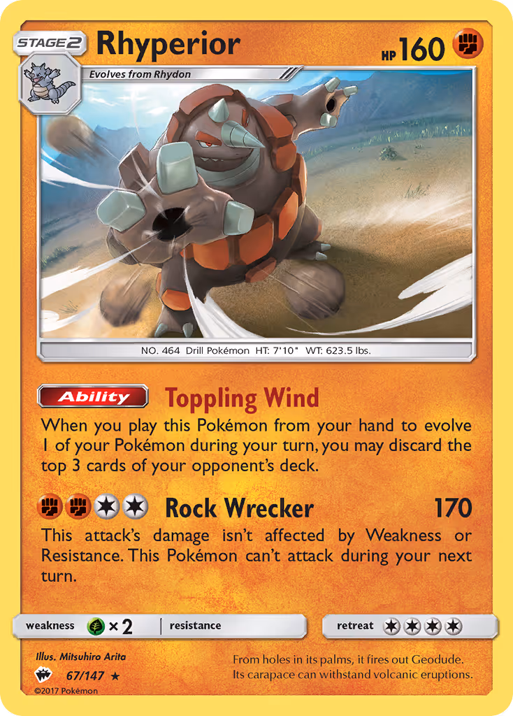 Rhyperior 67/147 Pokemon card