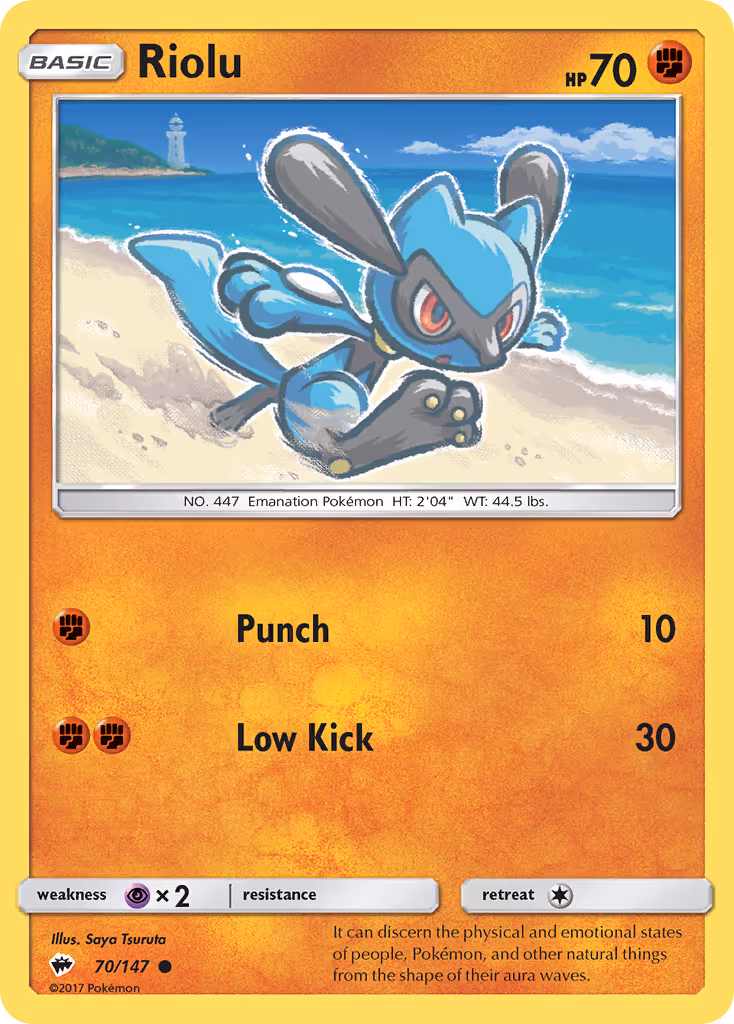 Riolu 70/147 Pokemon card