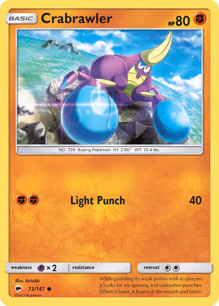 Crabrawler 73/147 Pokemon card