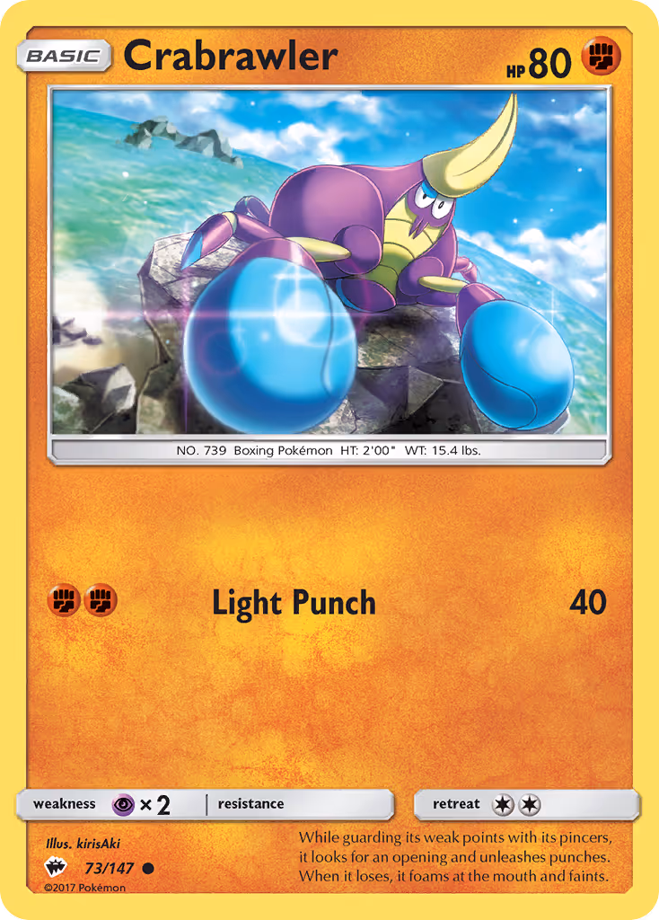 Crabrawler 73/147 Pokemon card