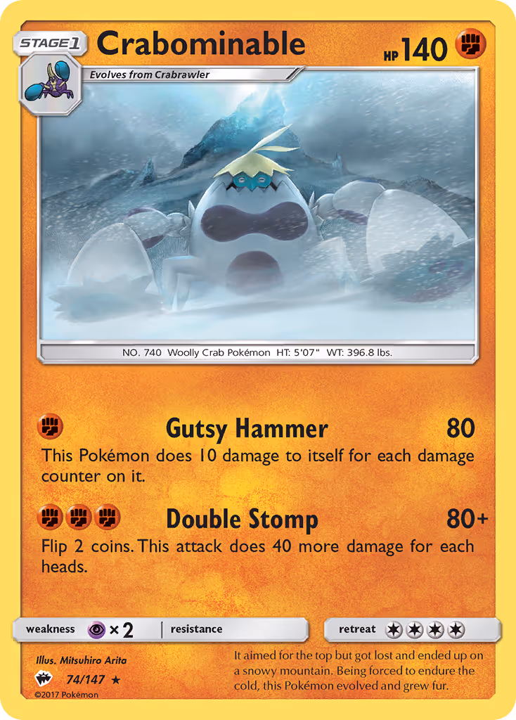 Crabominable 74/147 Pokemon card