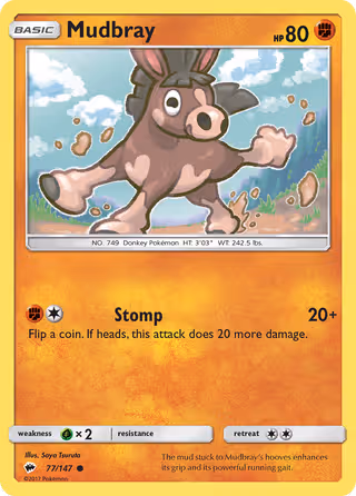 Mudbray 77/147 Pokemon card
