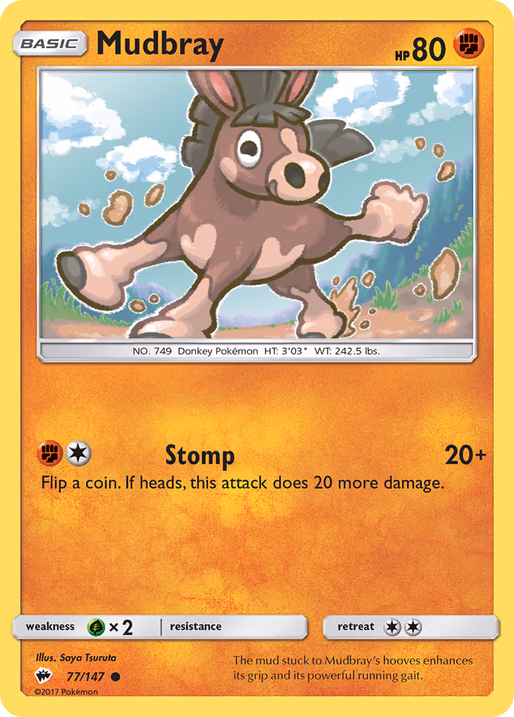 Mudbray 77/147 Pokemon card