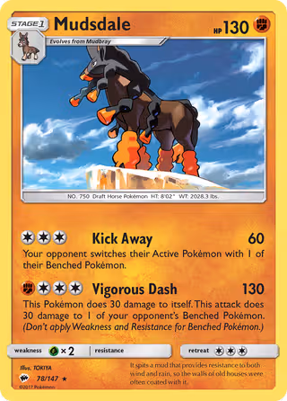 Mudsdale 78/147 Pokemon card