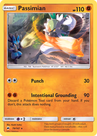 Passimian 79/147 Pokemon card