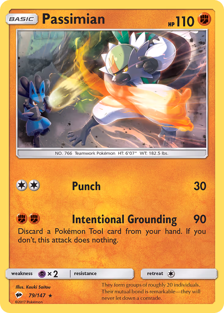Passimian 79/147 Pokemon card