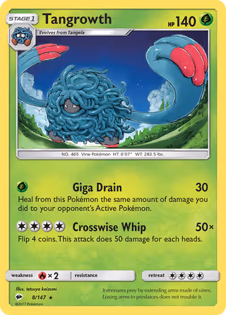 Tangrowth 8/147 Pokemon card